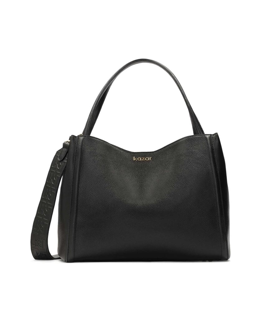Kazar-Große-schwarze-Handtasche-aus-weichem-Le-schwarz