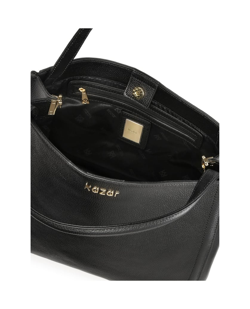Kazar-Große-schwarze-Handtasche-aus-weichem-Le-schwarz
