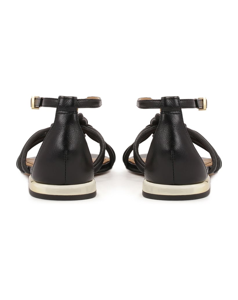 Kazar-Black-flat-sandals-with-gold-heel-čierna