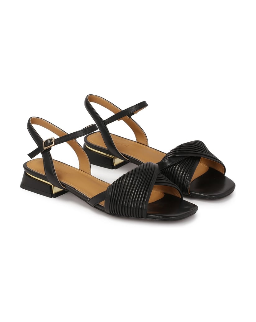 Kazar-Black-flat-heeled-sandals-čierna