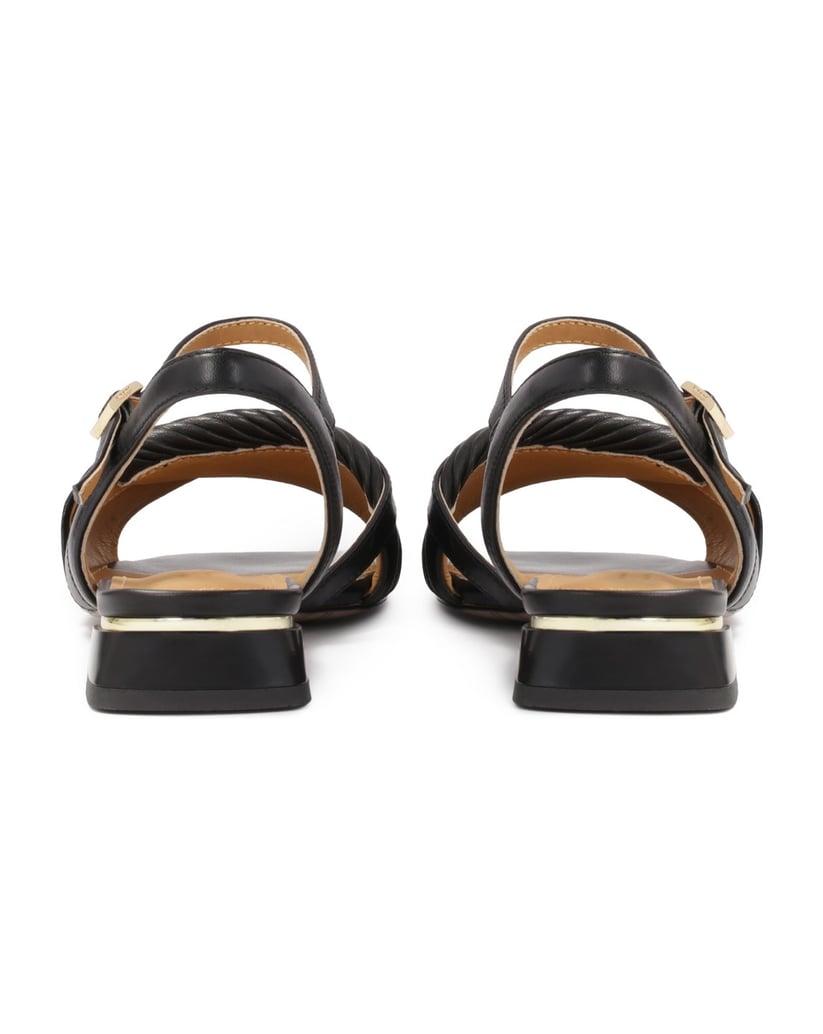 Kazar-Black-flat-heeled-sandals-čierna