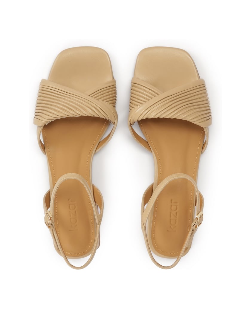 Kazar-Low-leather-sandals-in-beige-color-béžová