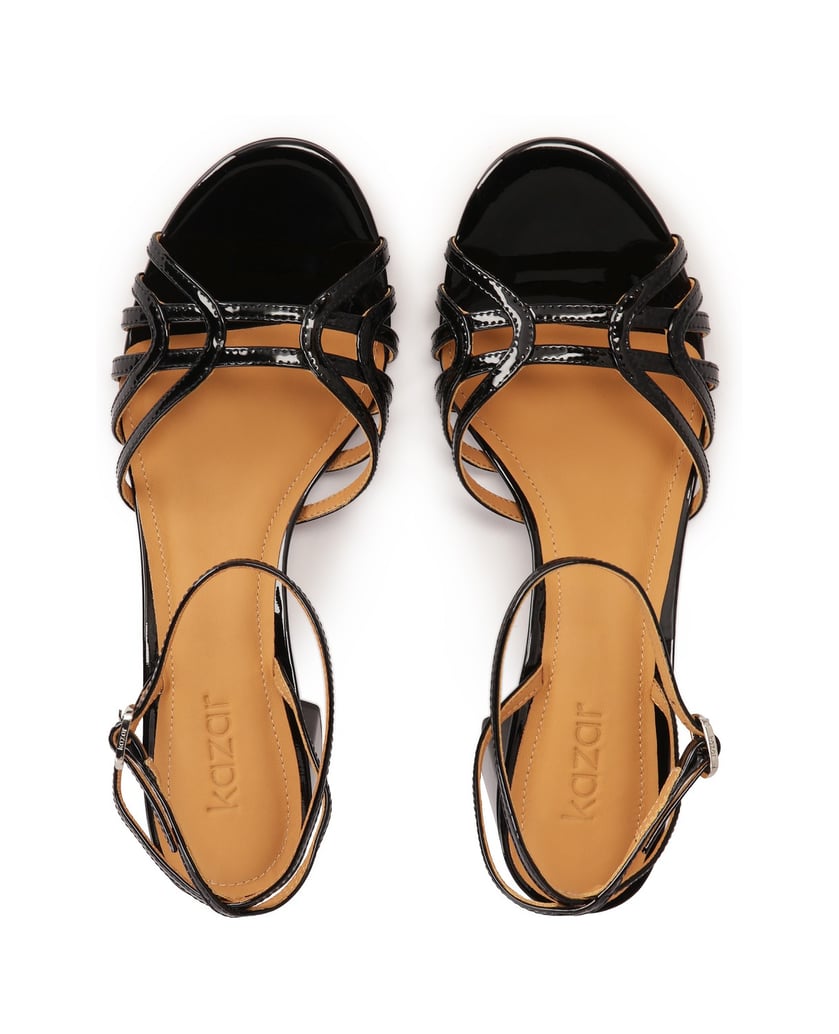 Kazar-Lackierte-schwarze-Sandalen-mit-dünnen-R-schwarz