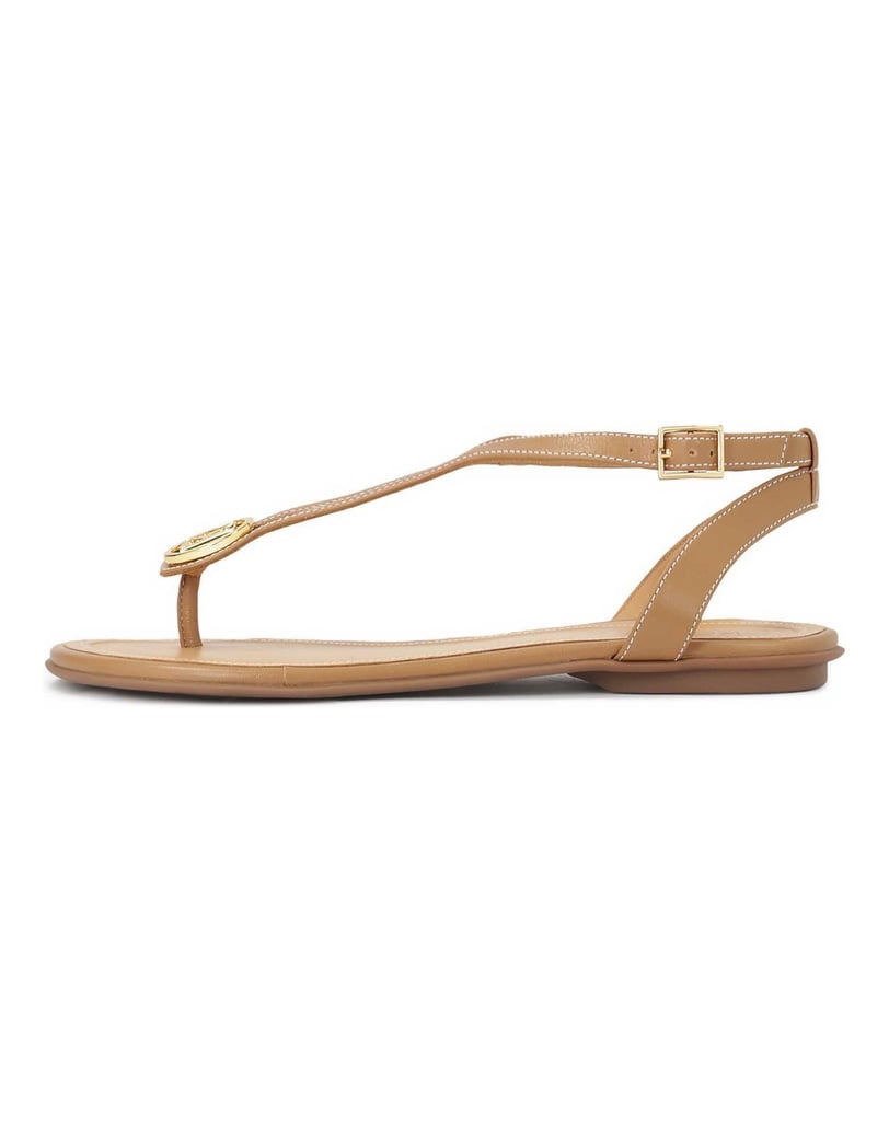 Kazar-Monogrammed-leather-sandals-velbloudí
