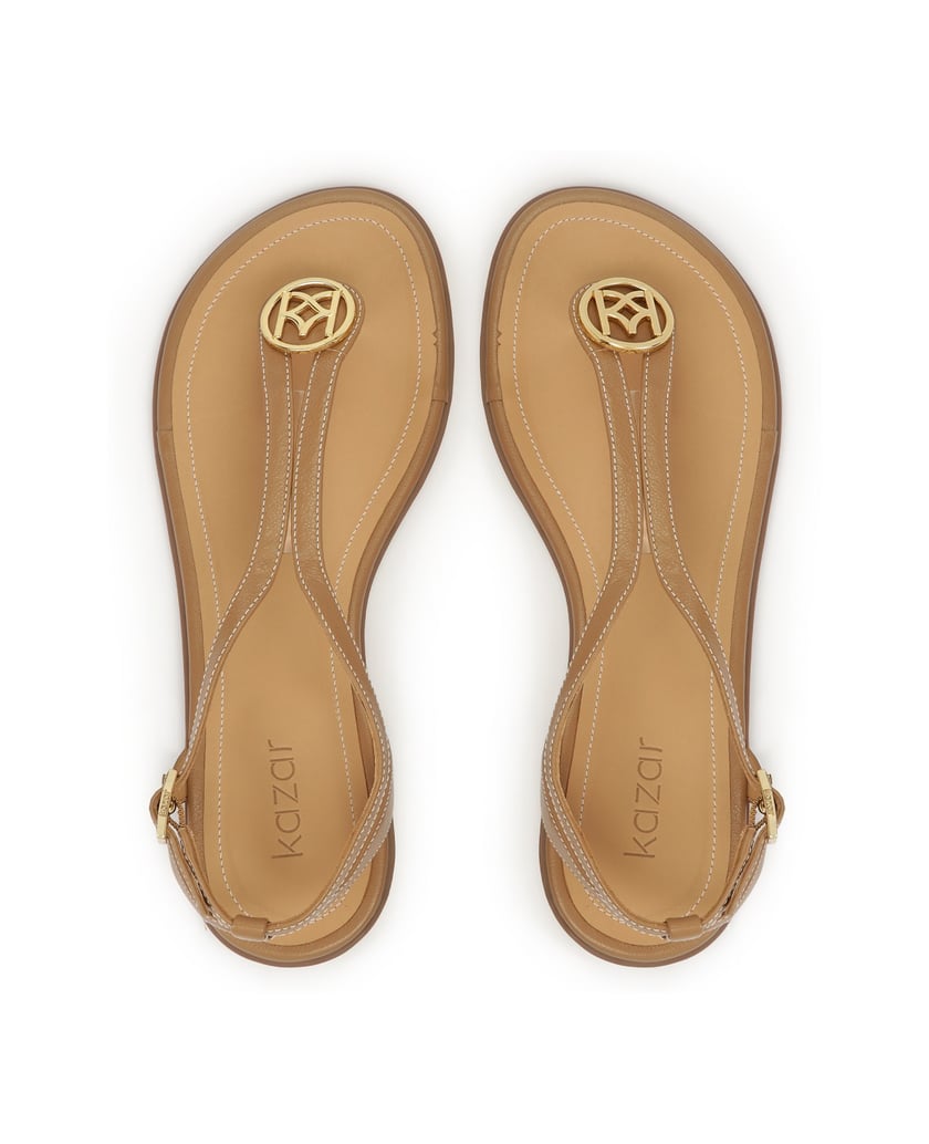 Kazar-Monogrammed-leather-sandals-velbloudí