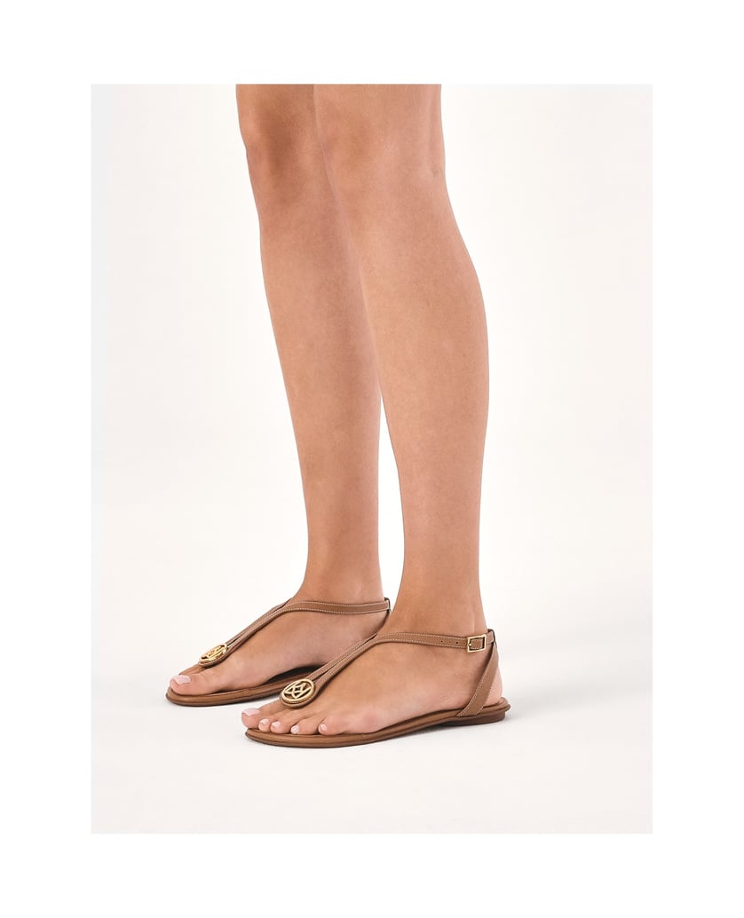 Kazar-Monogrammed-leather-sandals-velbloudí