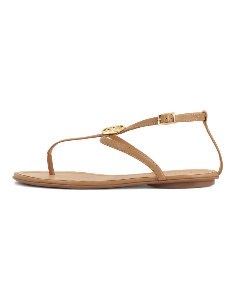 Kazar-Hellbraune-Flip-Flop-Sandalen-mit-Monogr-camel