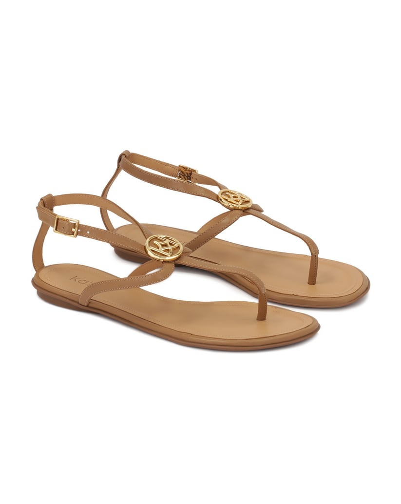 Kazar-Hellbraune-Flip-Flop-Sandalen-mit-Monogr-camel