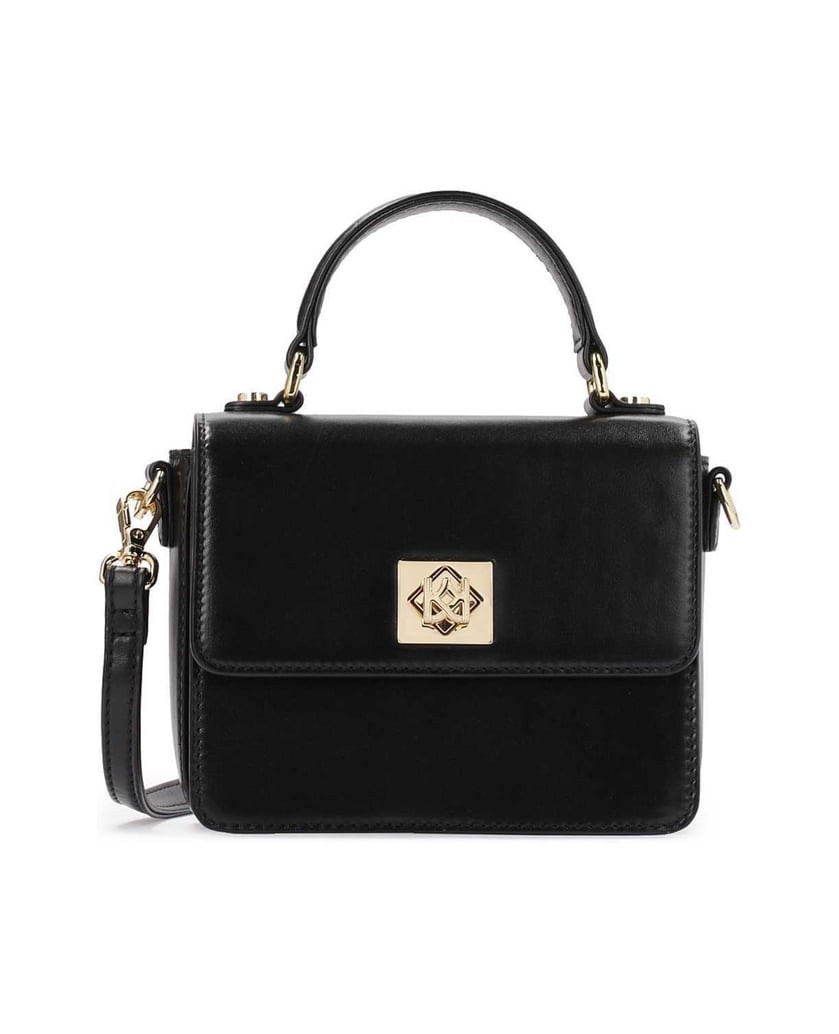 Kazar-Kleine-schwarze-Handtasche-mit-Klappe-schwarz