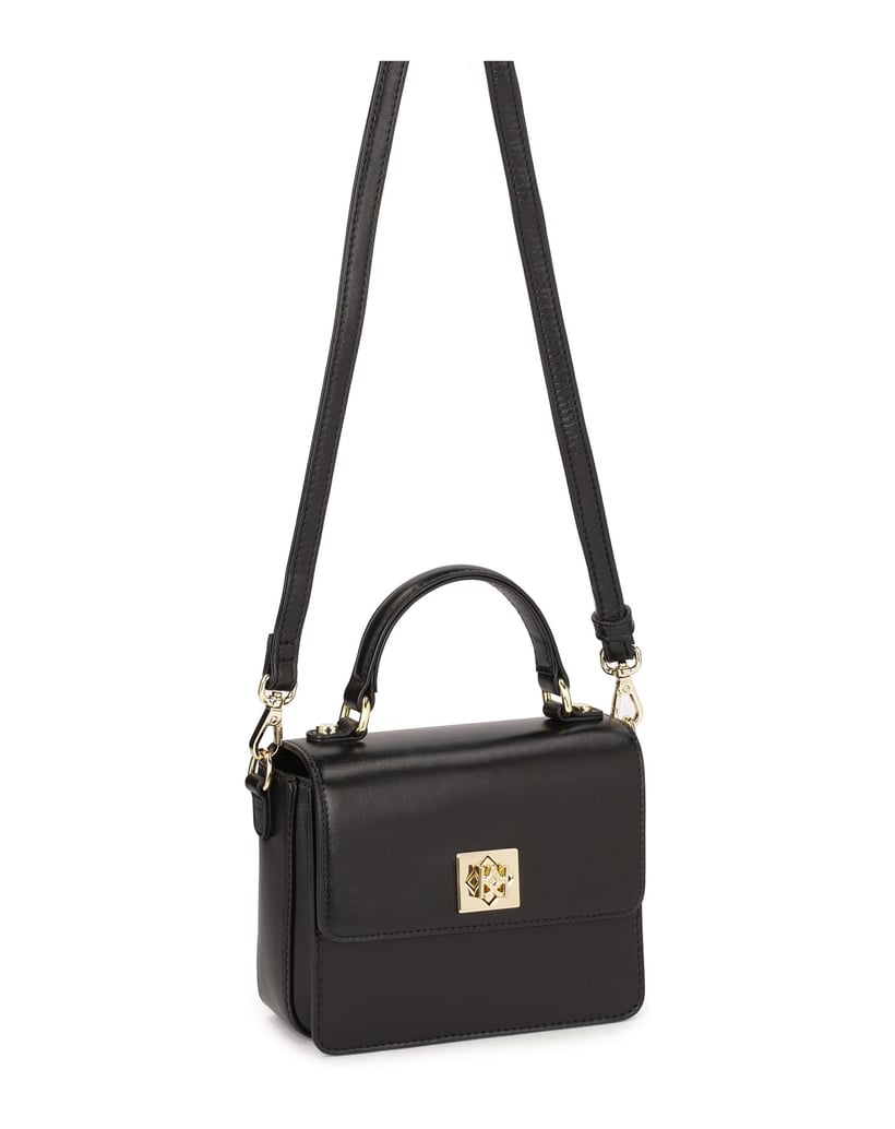 Kazar-Kleine-schwarze-Handtasche-mit-Klappe-schwarz