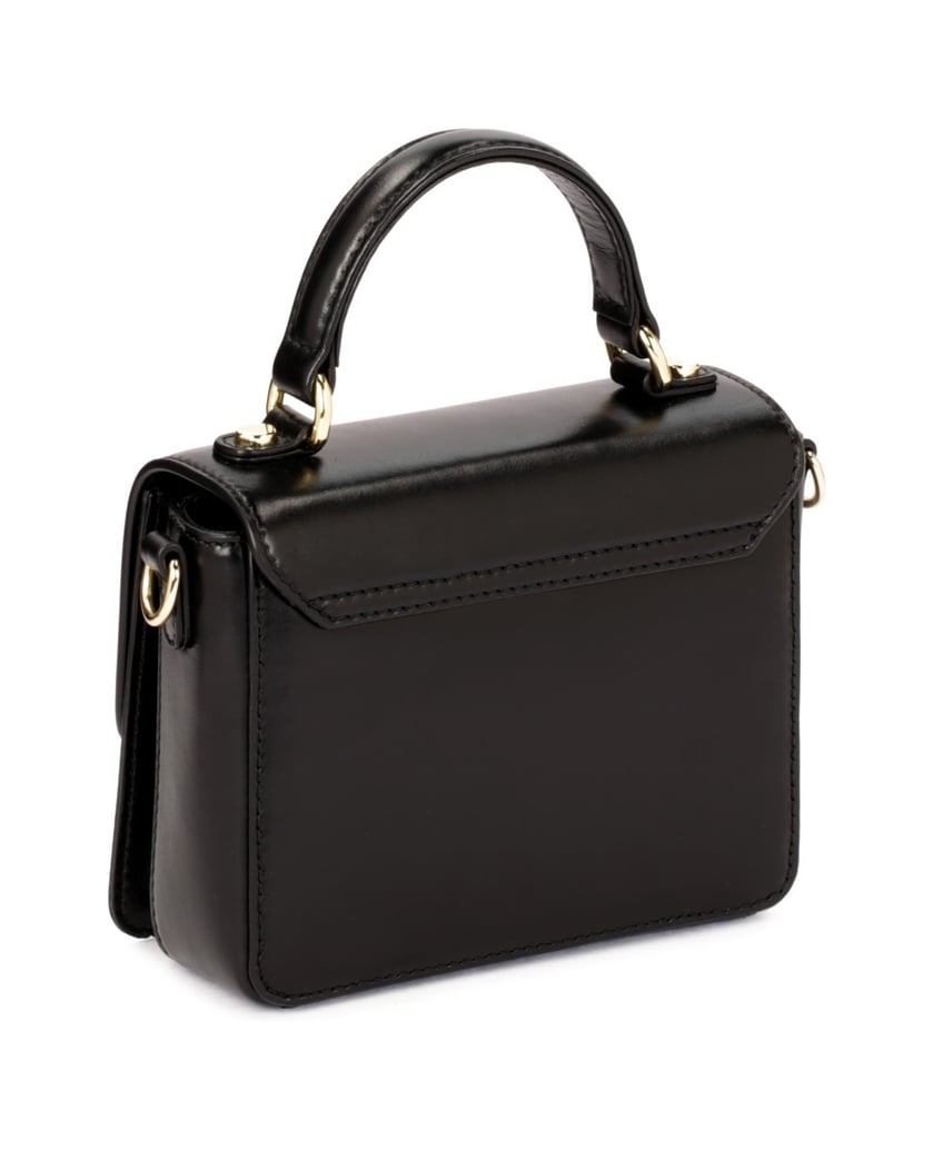 Kazar-Kleine-schwarze-Handtasche-mit-Klappe-schwarz