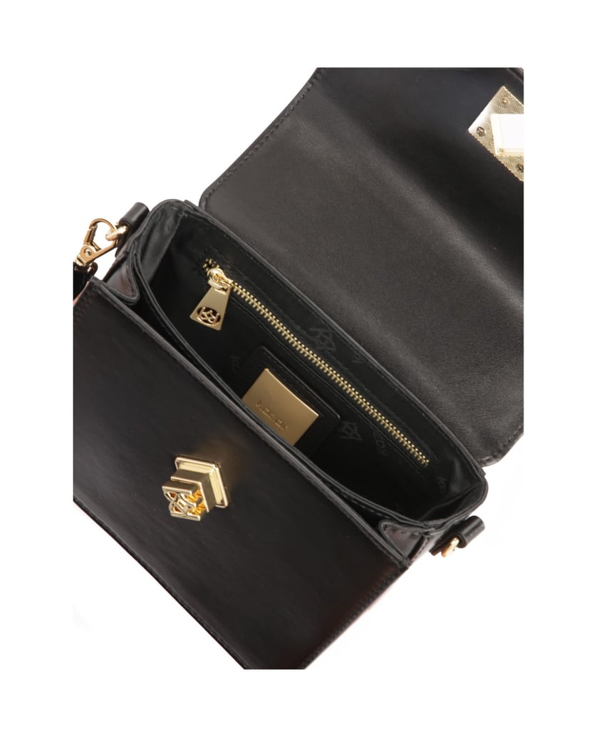 Kazar-Kleine-schwarze-Handtasche-mit-Klappe-schwarz