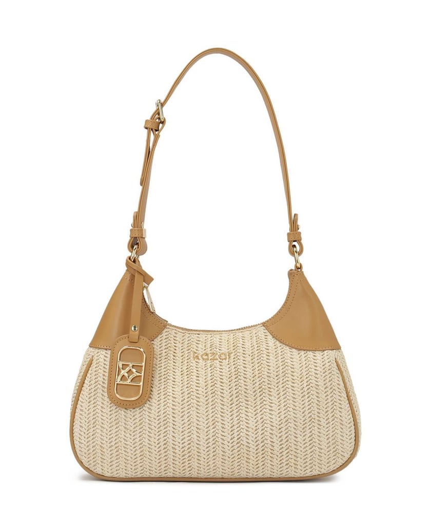 Kazar-Beige-geflochtene-Baguette-Handtasche-beige