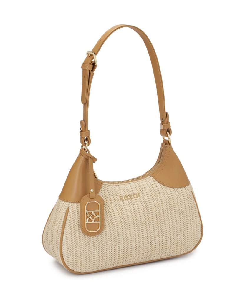 Kazar-Beige-geflochtene-Baguette-Handtasche-beige