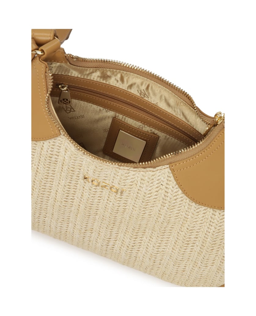 Kazar-Beige-geflochtene-Baguette-Handtasche-beige