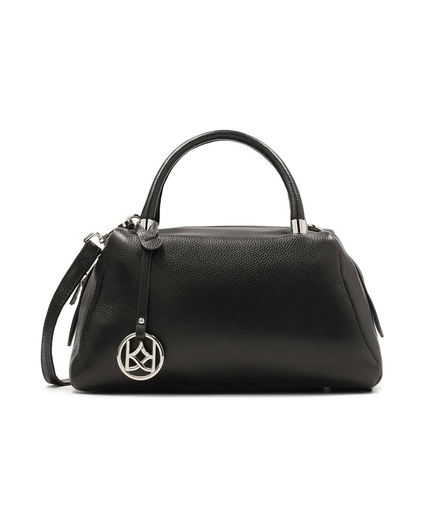 Kazar-Soft-leather-handbag-with-handles-and-strap-černá