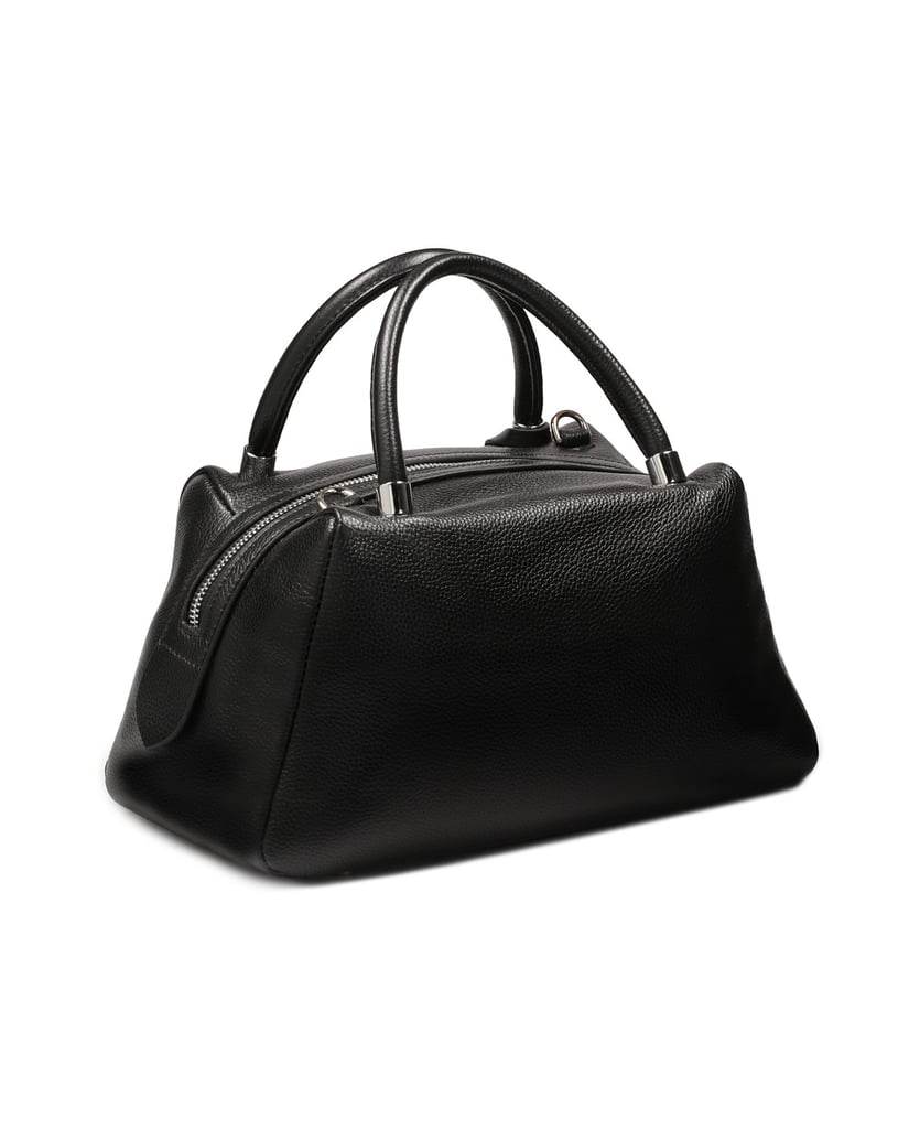 Kazar-Soft-leather-handbag-with-handles-and-strap-černá