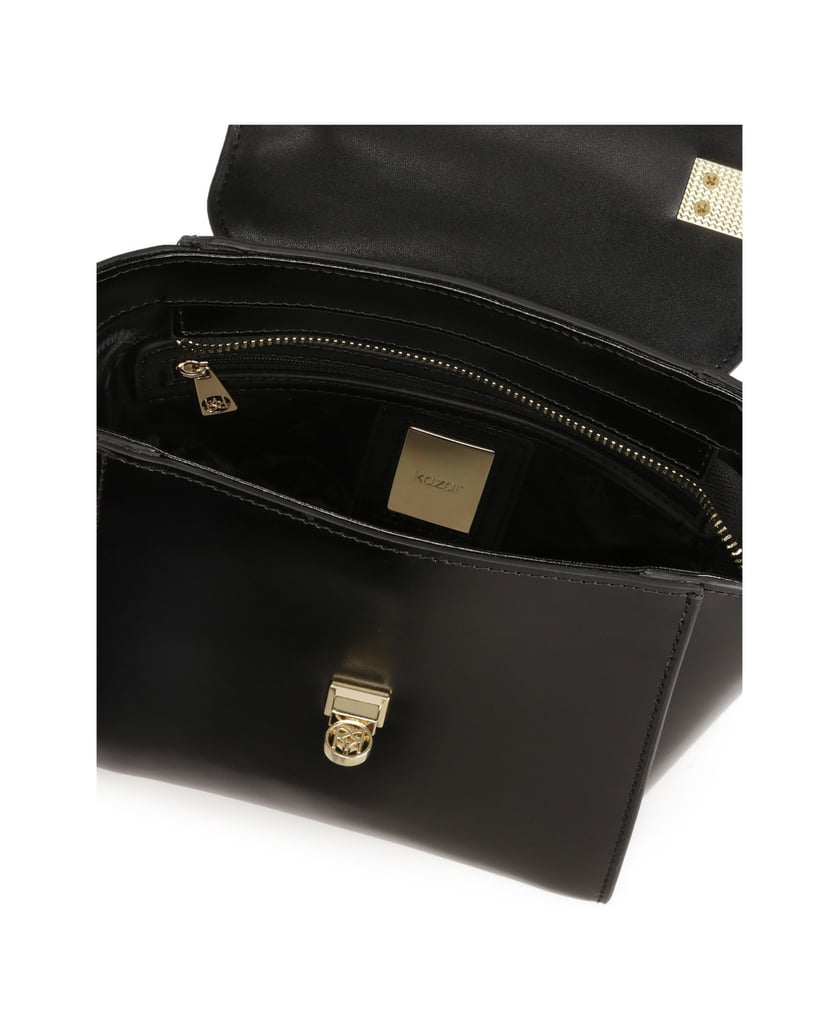 Kazar-Elegant-black-handbag-with-a-unique-shape-čierna