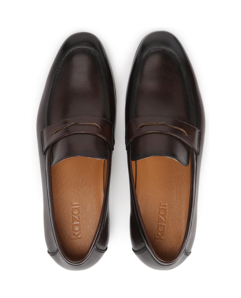 Kazar-Braune-Penny-Loafers-aus-Glattleder-braun