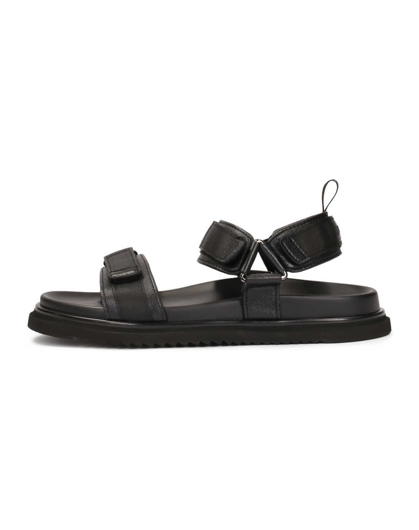 Kazar-Schwarze-Ledersandalen-mit-Klettverschlu-schwarz