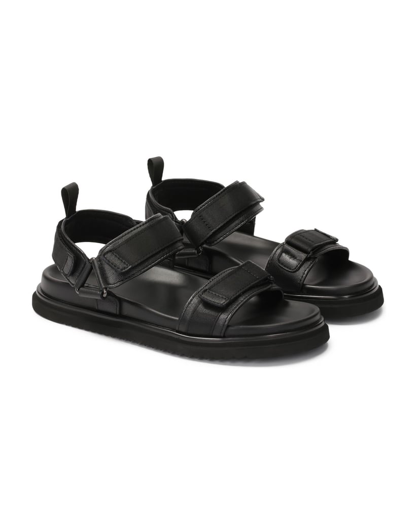Kazar-Schwarze-Ledersandalen-mit-Klettverschlu-schwarz