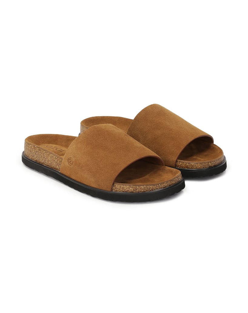 Kazar-Brown-suede-slides-on-a-cork-sole-hnědá