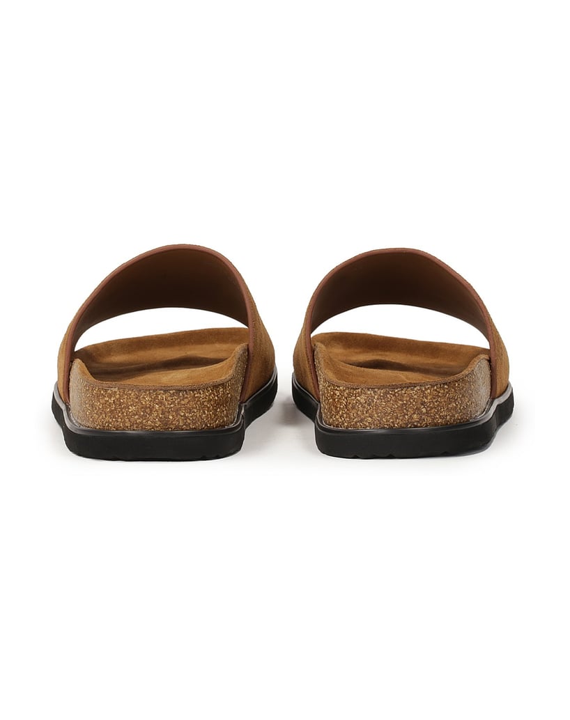 Kazar-Brown-suede-slides-on-a-cork-sole-hnědá