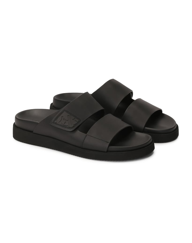 Kazar-Bequeme-schwarze-Pantoletten-mit-mattem-schwarz