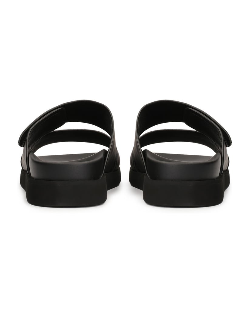 Kazar-Bequeme-schwarze-Pantoletten-mit-mattem-schwarz