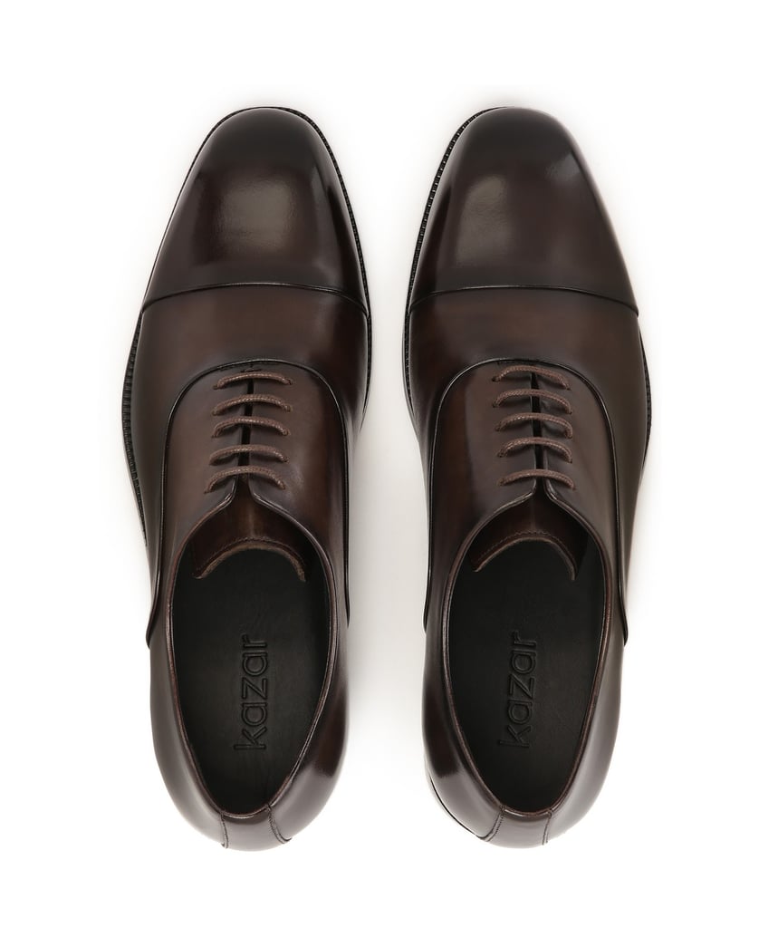 Kazar-Klassische-braune-Oxfords-mit-Zehenkappe-braun