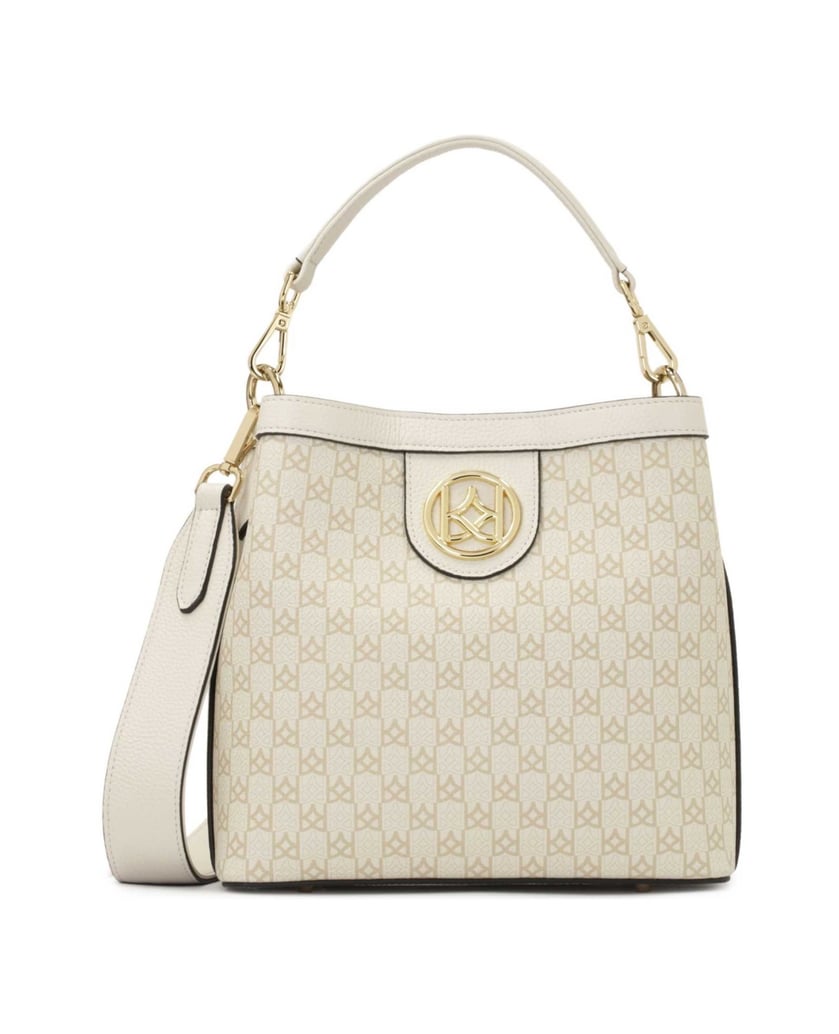 Kazar-Lederhandtasche-mit-Henkel-und-breitem-R-weiss