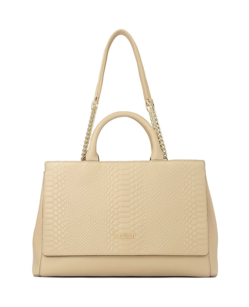 Kazar-Beigefarbene-Lederhandtasche-mit-Doppelg-beige