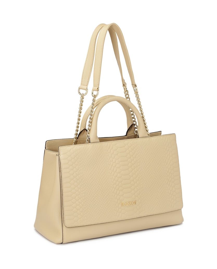 Kazar-Beigefarbene-Lederhandtasche-mit-Doppelg-beige