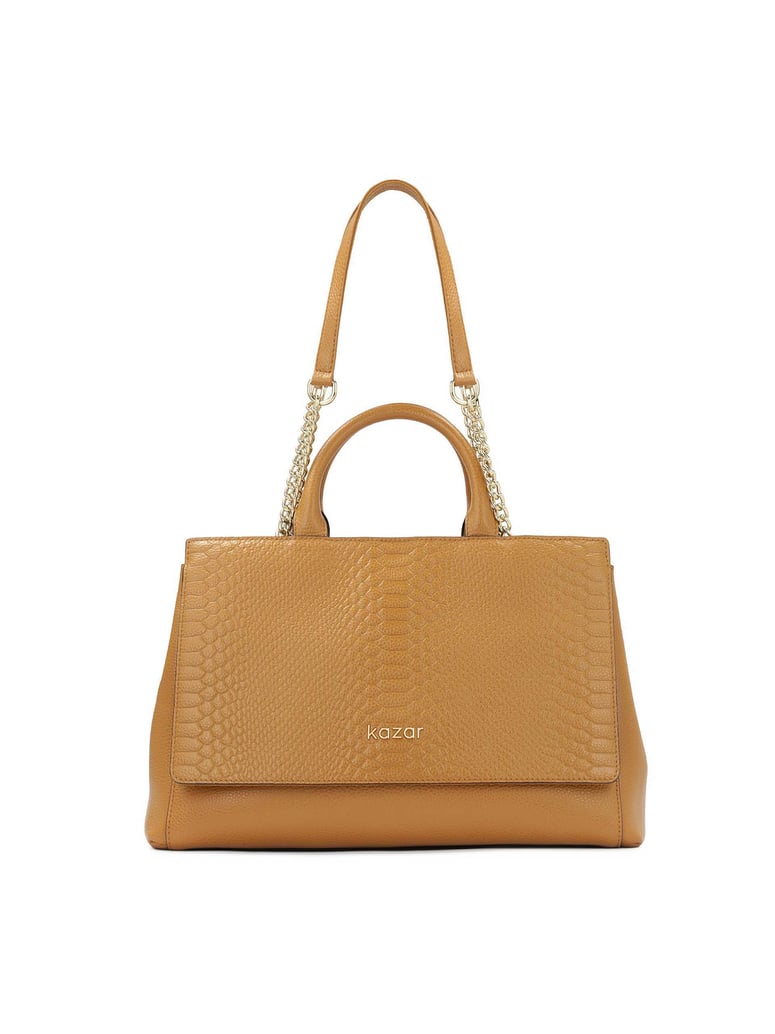 Kazar-Hellbrauner-Kofferraum-mit-geprägter-Kla