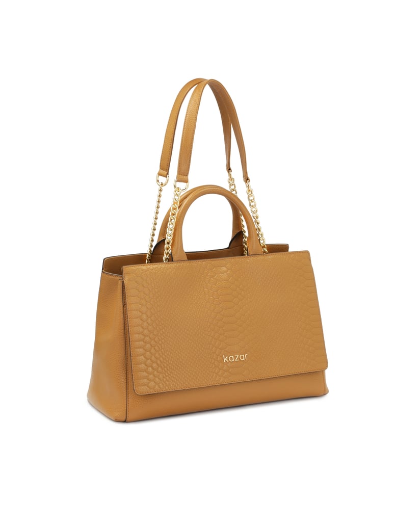 Kazar-Hellbrauner-Kofferraum-mit-geprägter-Kla