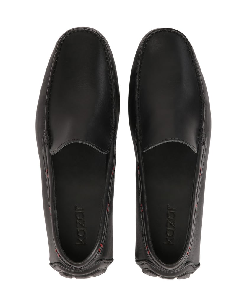 Kazar-Schwarze-Mokassins-mit-roten-Akzenten-schwarz