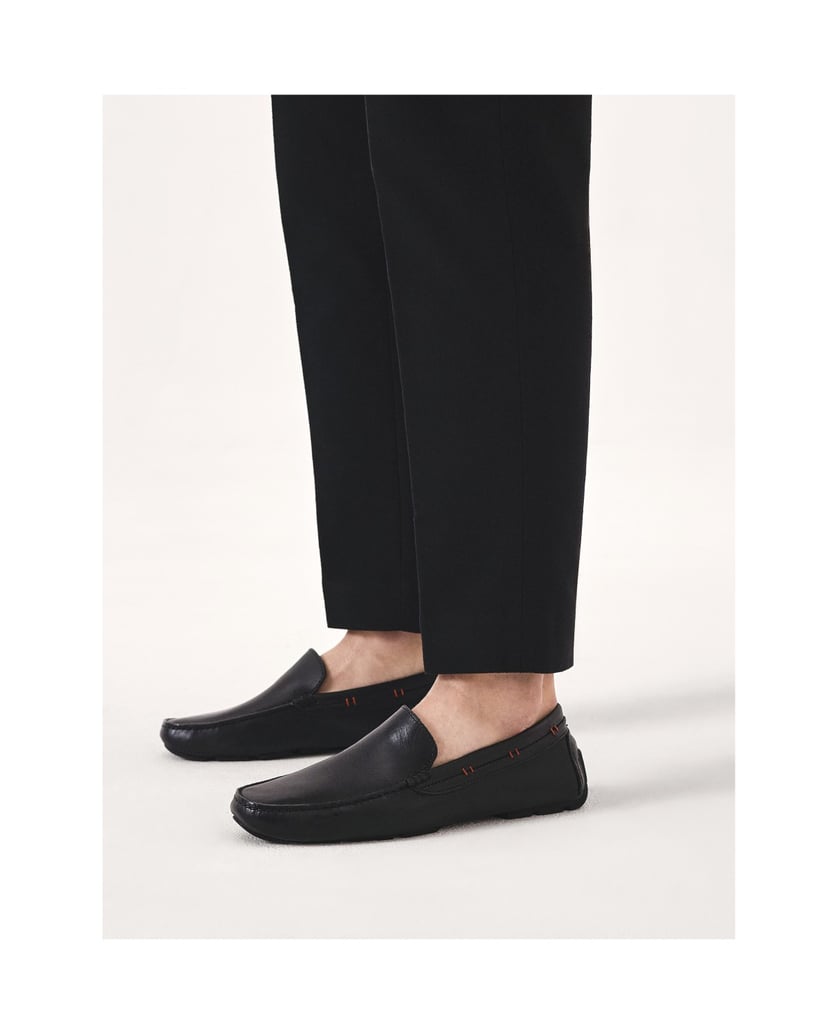 Kazar-Schwarze-Mokassins-mit-roten-Akzenten-schwarz