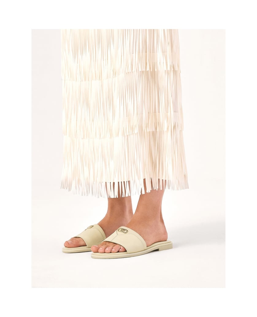 Kazar-KAZAR-monogrammed-cream-leather-slides-biela