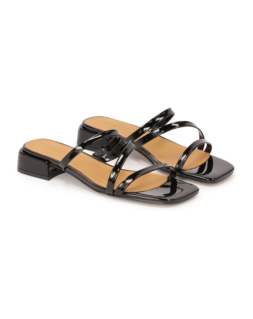 Kazar-Mules-on-a-flat-sole-made-of-patent-leather-čierna
