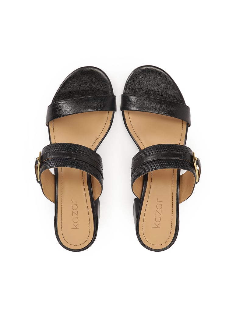 Kazar-Schwarze-Lederpantoletten-mit-zwei-Rieme