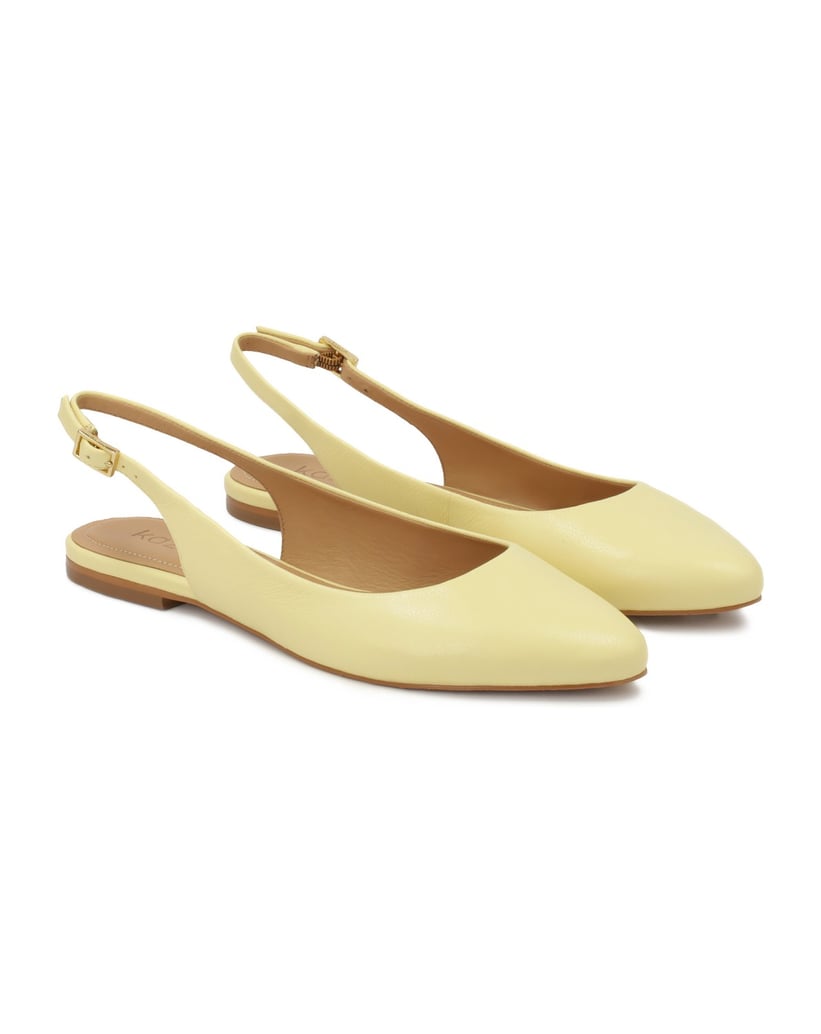 Kazar-Leuchtend-gelbe-flache-Pumps-mit-offenem-gelb