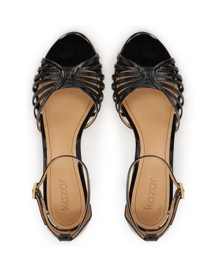 Kazar-Patent-leather-sandals-with-elegant-straps-černá