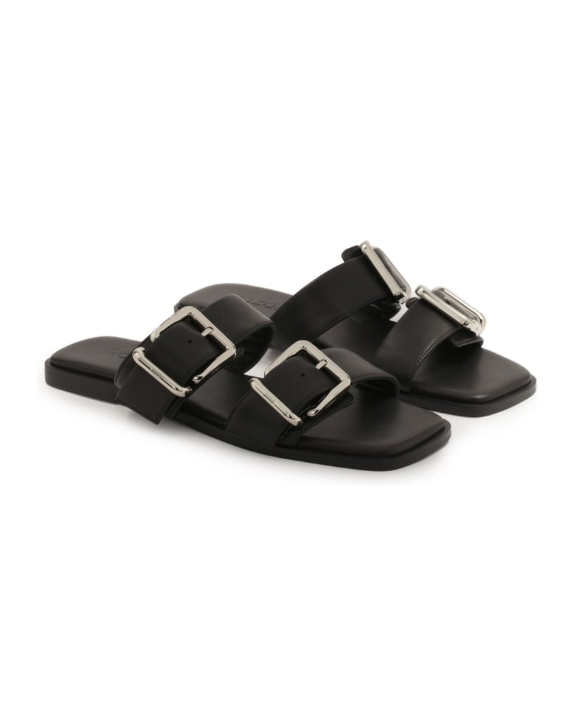 Kazar-Lederrutschen-mit-breiten-Riemen-schwarz