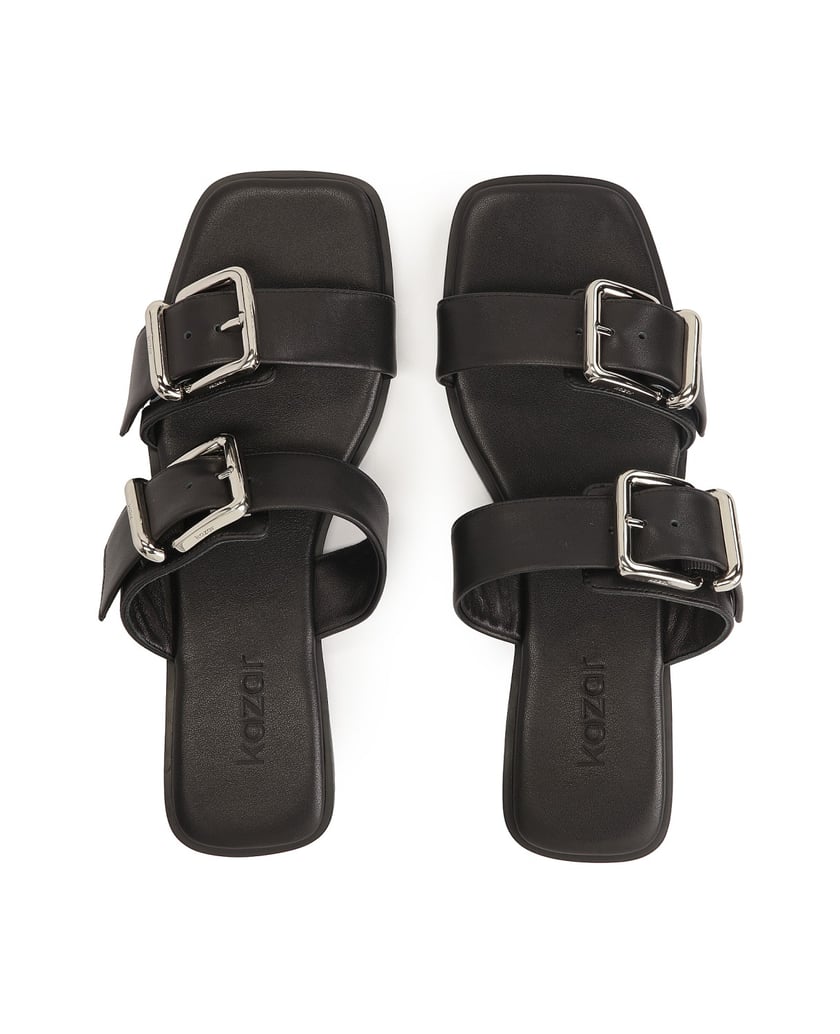 Kazar-Lederrutschen-mit-breiten-Riemen-schwarz