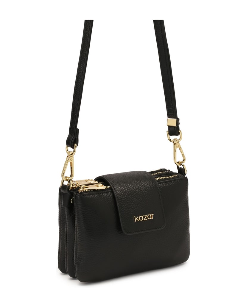 Kazar-Small-three-compartment-strap-bag-čierna