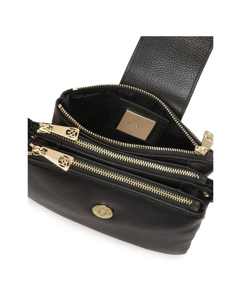 Kazar-Small-three-compartment-strap-bag-čierna