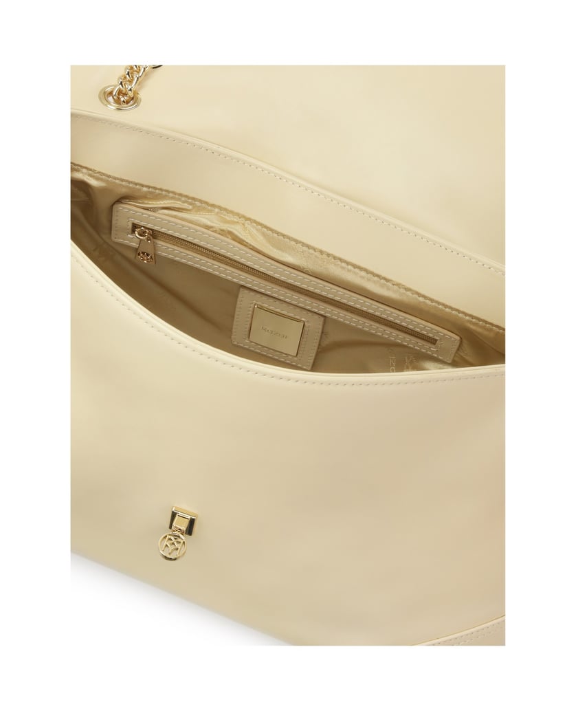 Kazar-Cremefarbene-Umhängetasche-mit-dekorativ-weiss