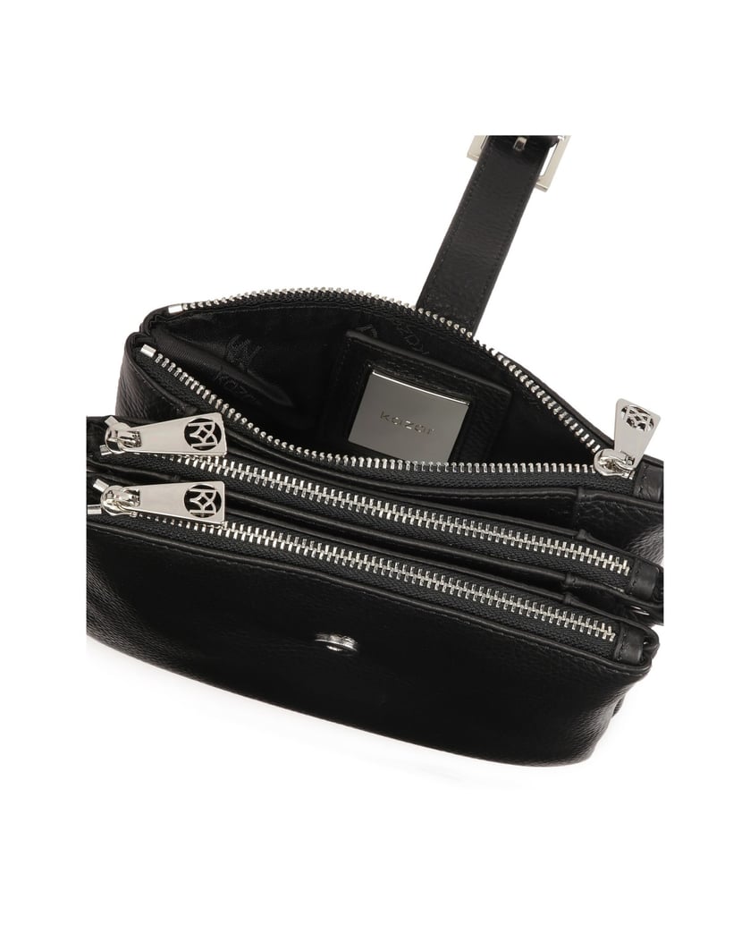 Kazar-Small-three-compartment-strap-bag-černá