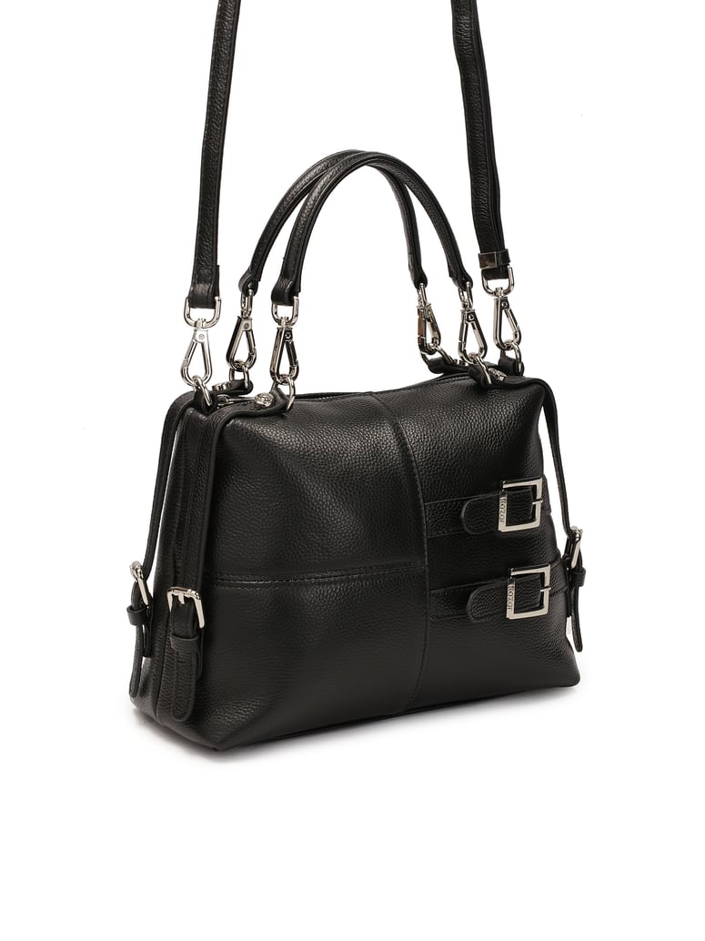 Kazar-Schwarze-Lederhandtasche-mit-abnehmbaren