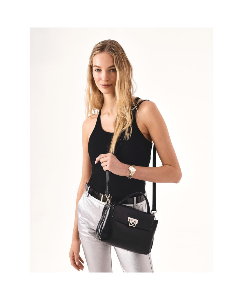 Kazar-Black-leather-handbag-with-handle-and-strap-černá